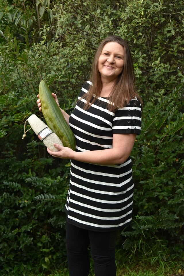 Luffa grower in New Zealand